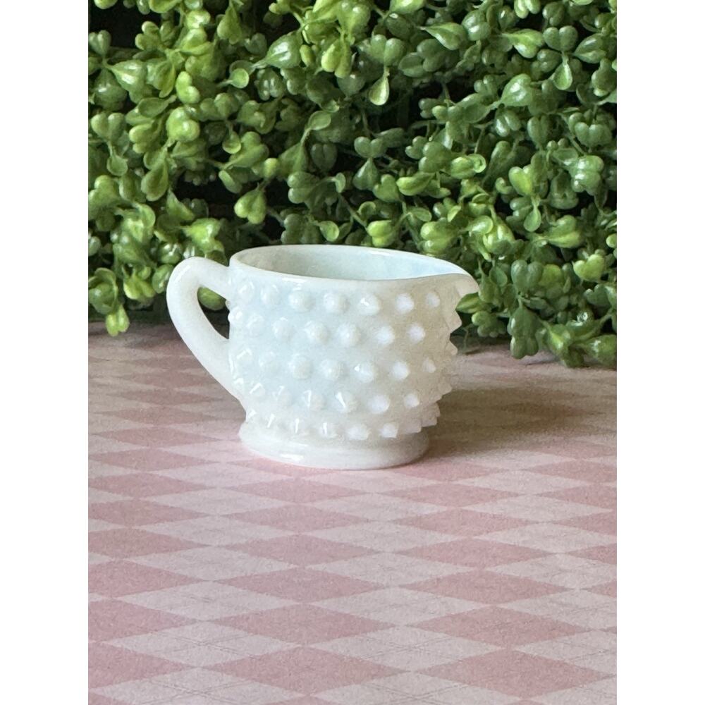 Milkglass Hobnail-style Mini Cream Pitcher